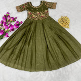 Designer Kids Silk Anarkali Gown