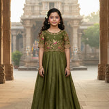 Designer Kids Silk Anarkali Gown
