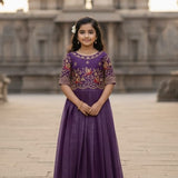 Designer Kids Silk Anarkali Gown