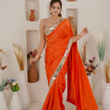 Orange Rangoli Silk Embellished Saree