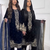 Premium Velvet Embroidered Suit