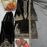 Premium Velvet Embroidered Suit