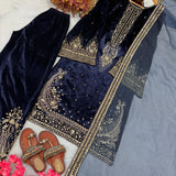 Premium Velvet Embroidered Suit
