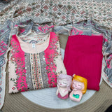 plus size Premium Pakistani Maslin Suit with Real Mirror Work