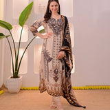 plus size Pakistani Maslin Suit with Real Mirror Work