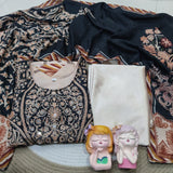 plus size Pakistani Maslin Suit with Real Mirror Work