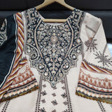 plus size Pakistani Maslin Suit with Real Mirror Work