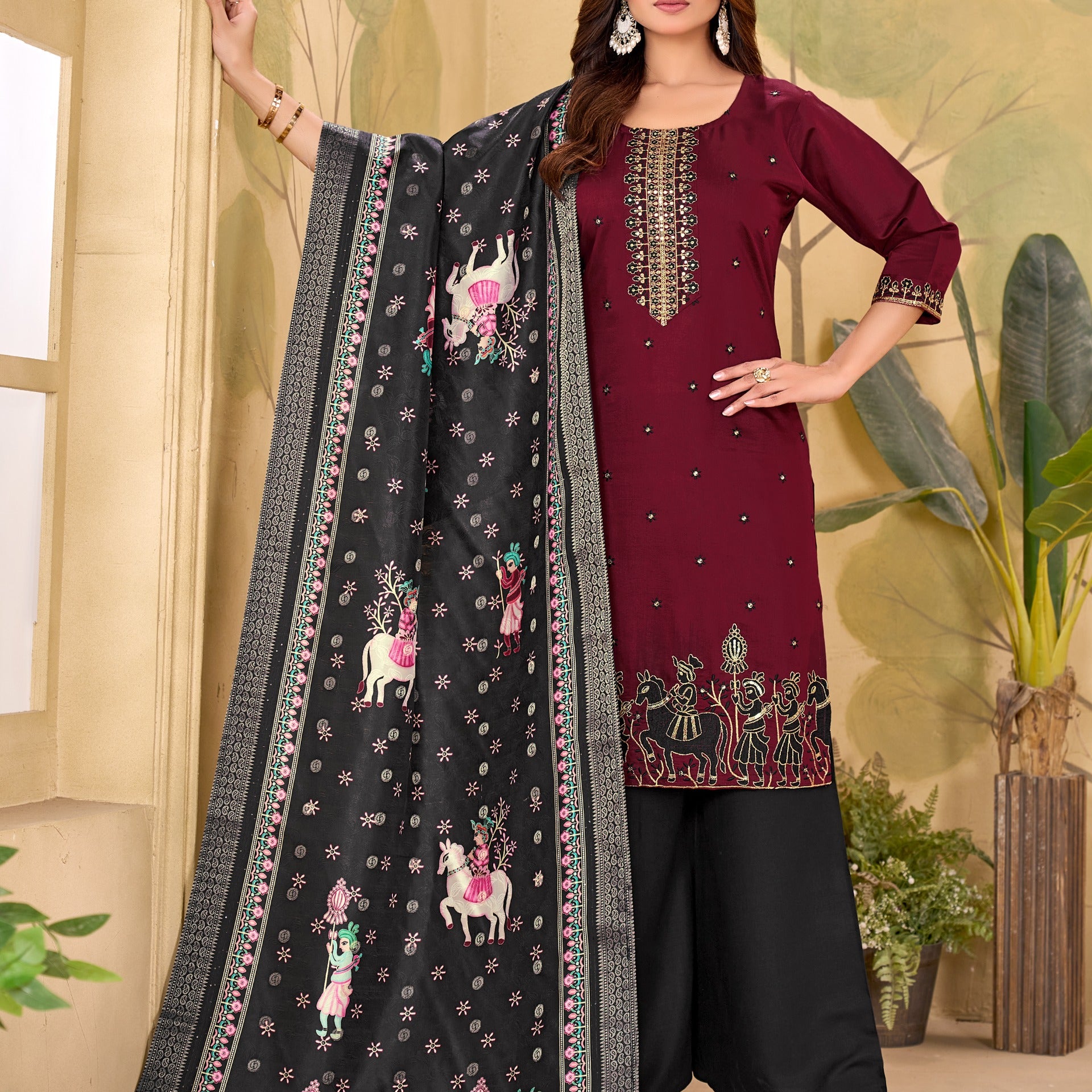 plus size utsav plazo suit