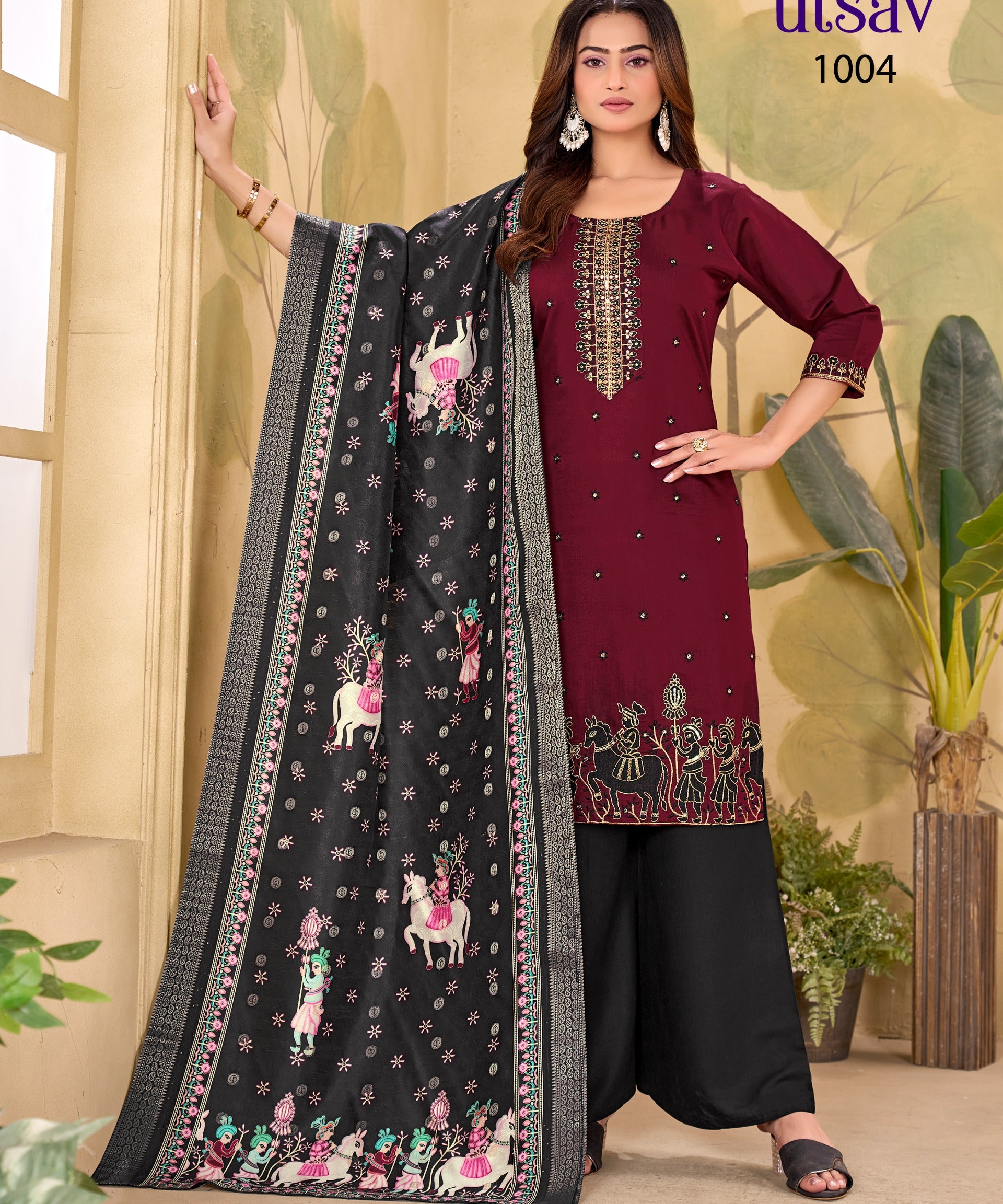 plus size utsav plazo suit