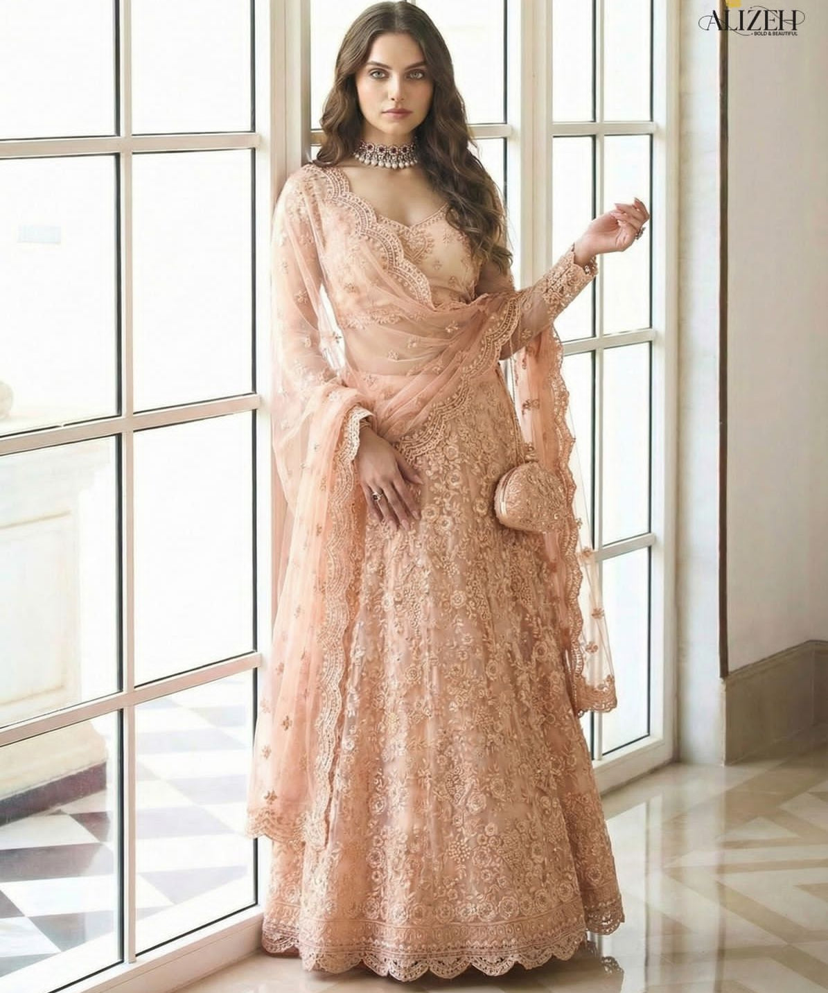 Alizeh Premium Net Embroidered Lehenga