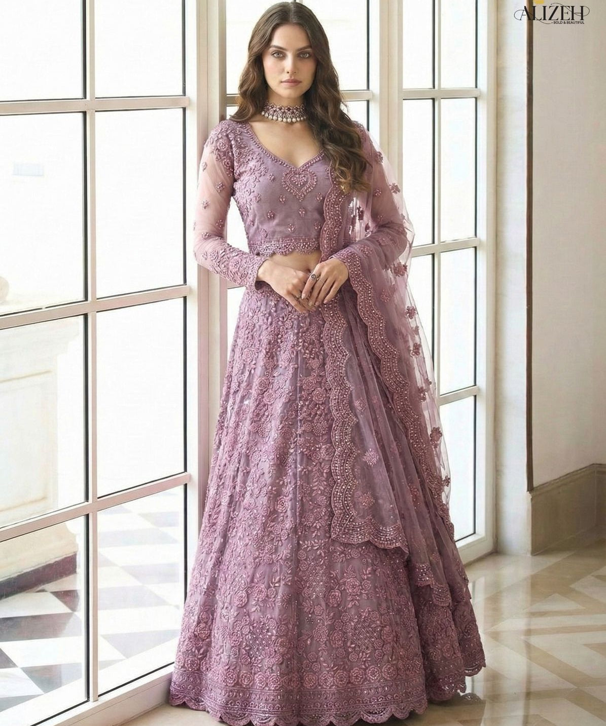 Alizeh Premium Net Embroidered Lehenga