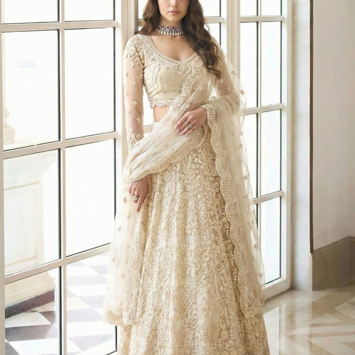 Alizeh Premium Net Embroidered Lehenga