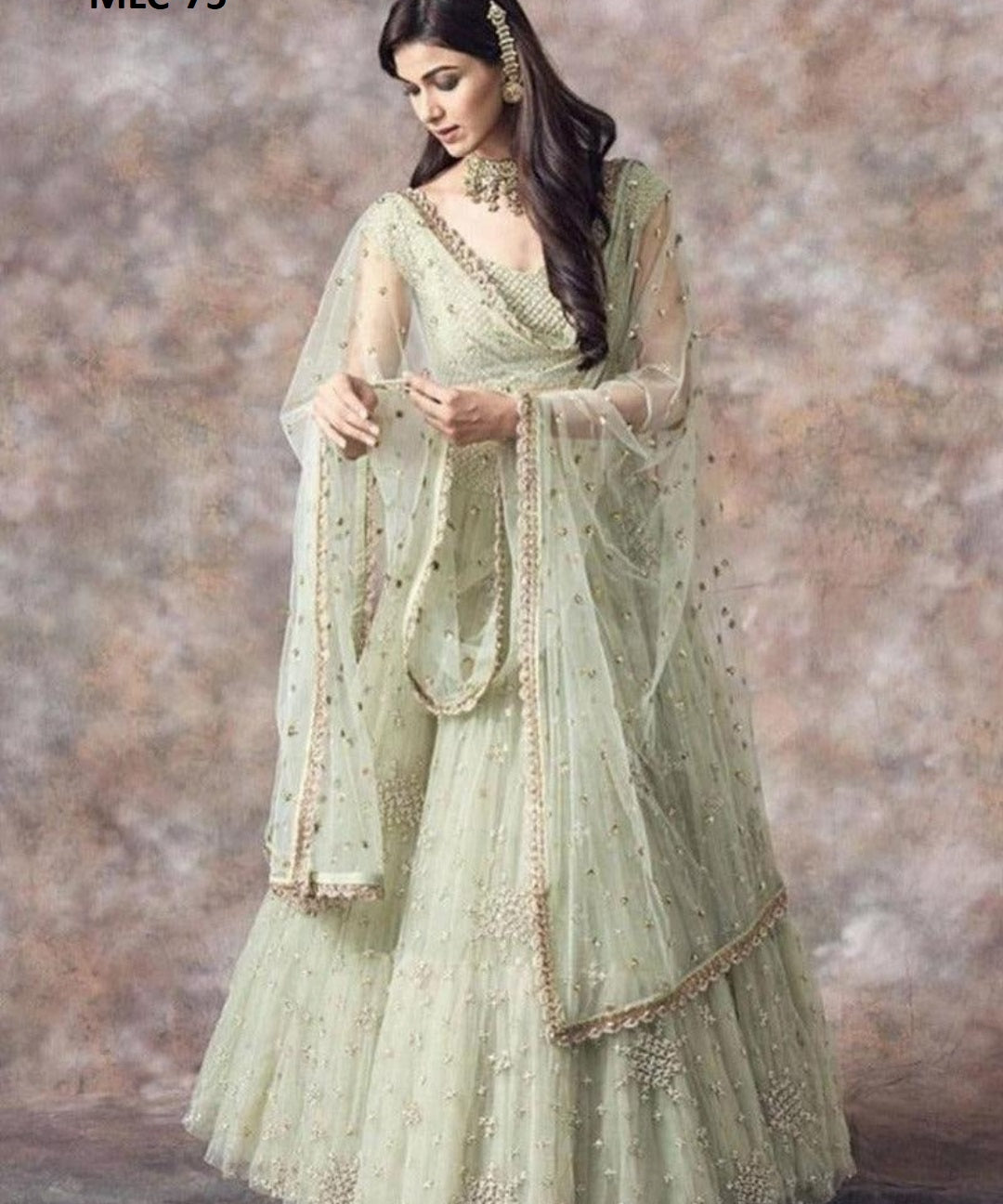 Premium Net Zari Embroidered Lehenga