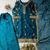 Trendy Embroidered Top Plazzo