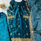 Trendy Embroidered Top Plazzo