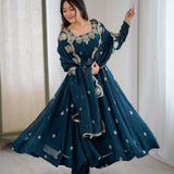 Elegant Embroidered Anarkali Suit
