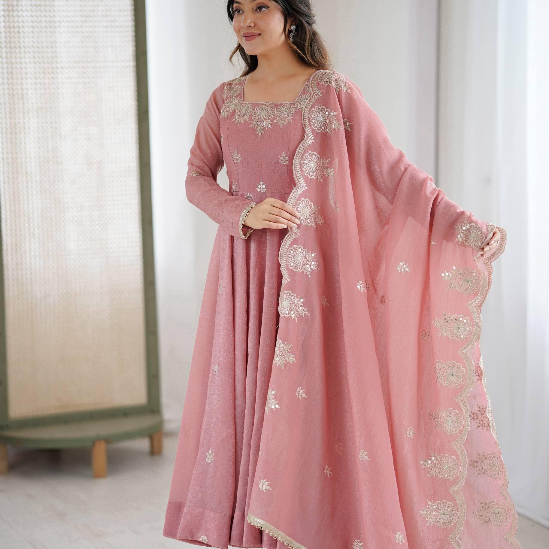 Elegant Embroidered Anarkali Suit