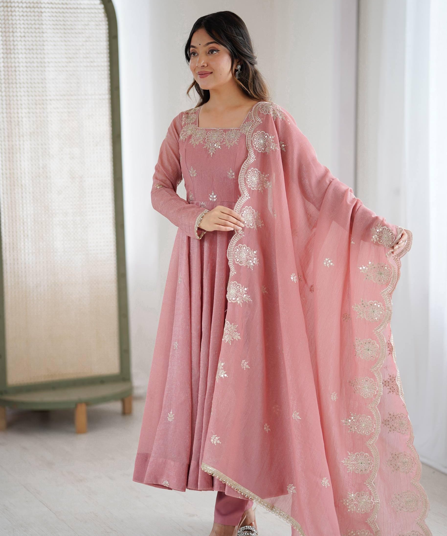 Elegant Embroidered Anarkali Suit