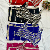 Trending Striped Mirror Work Saree