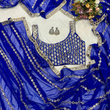 Trending Striped Mirror Work Saree