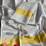 Silver Banarasi Tissue Silk Saree