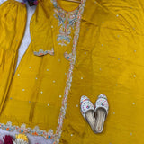 Festive Chinon Silk Embroidered Suit