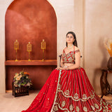 Stunning Red Georgette Lehenga