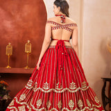 Stunning Red Georgette Lehenga