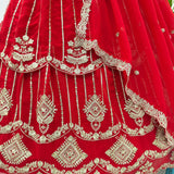 Stunning Red Georgette Lehenga