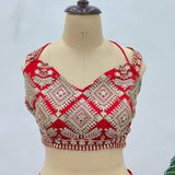 Stunning Red Georgette Lehenga