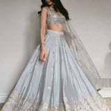 Silver Boutique Satin Lehenga Choli