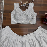 Silver Boutique Satin Lehenga Choli