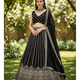Stunning Black Embroidered Lehenga