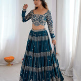 Crafted Wedding Georgette Lehenga
