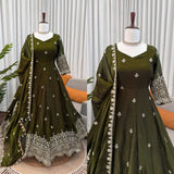 Celebrity Fandy Silk Anarkali Gown