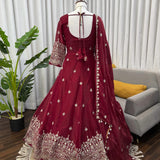 Celebrity Fandy Silk Anarkali Gown