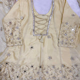 Stylish Creamy Chinon Top Lehenga