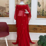 Stunning Red Ready To Wear Saree