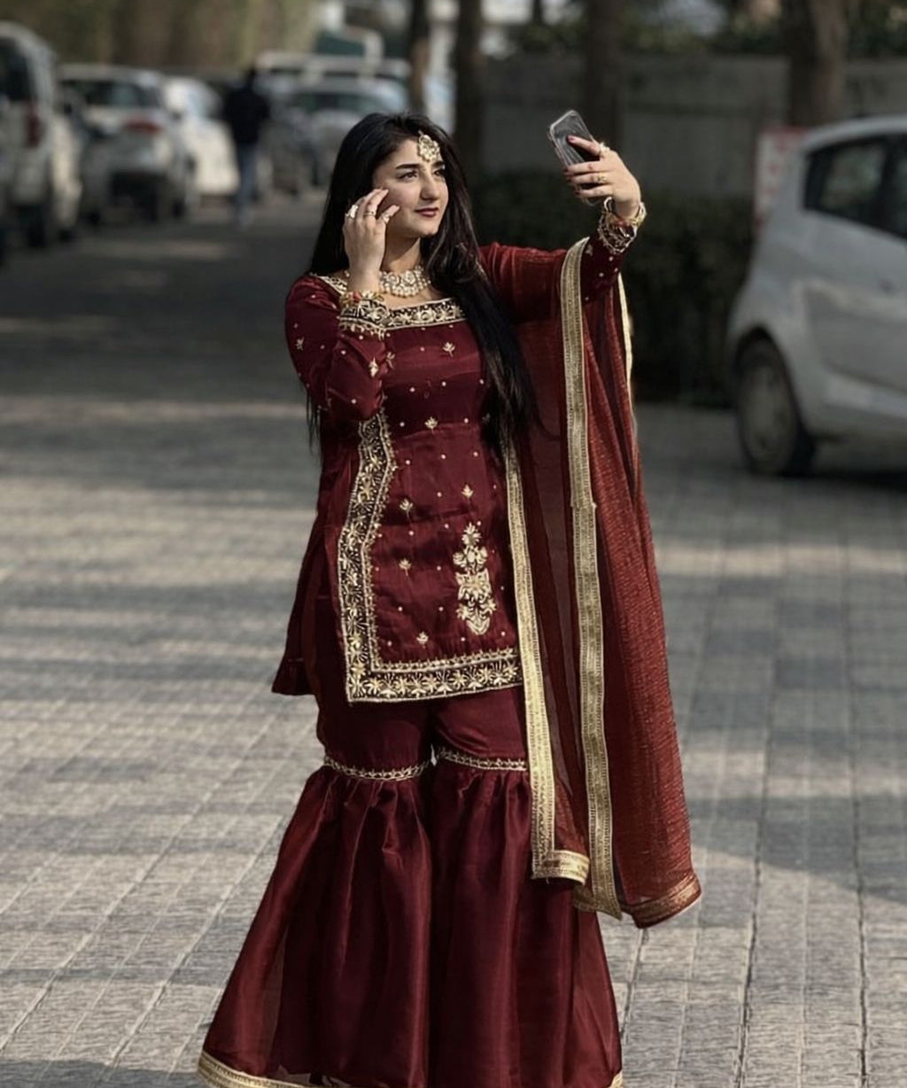 Designer Partylook Top Plazzo