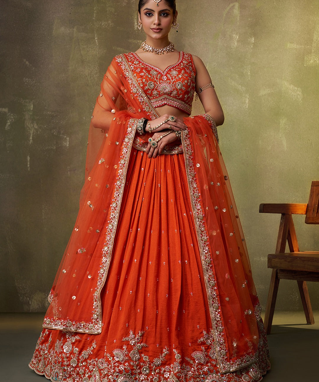 Adorn Bridal Embroidered Lehenga
