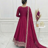 Presenting Pink Silk Anarkali Gown