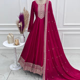 Presenting Pink Silk Anarkali Gown