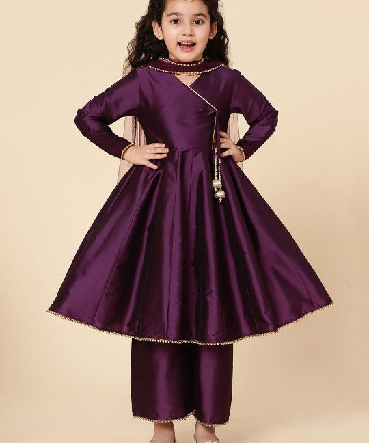 Partywear Kids Silk Kurta Set