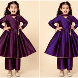 Partywear Kids Silk Kurta Set