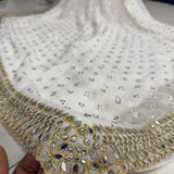 Celebrity Mirror Work Embroidered Saree