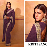 Celebrity Mirror Work Embroidered Saree