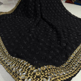 Celebrity Mirror Work Embroidered Saree