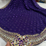 Celebrity Mirror Work Embroidered Saree