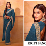 Celebrity Mirror Work Embroidered Saree