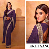 Celebrity Mirror Work Embroidered Saree